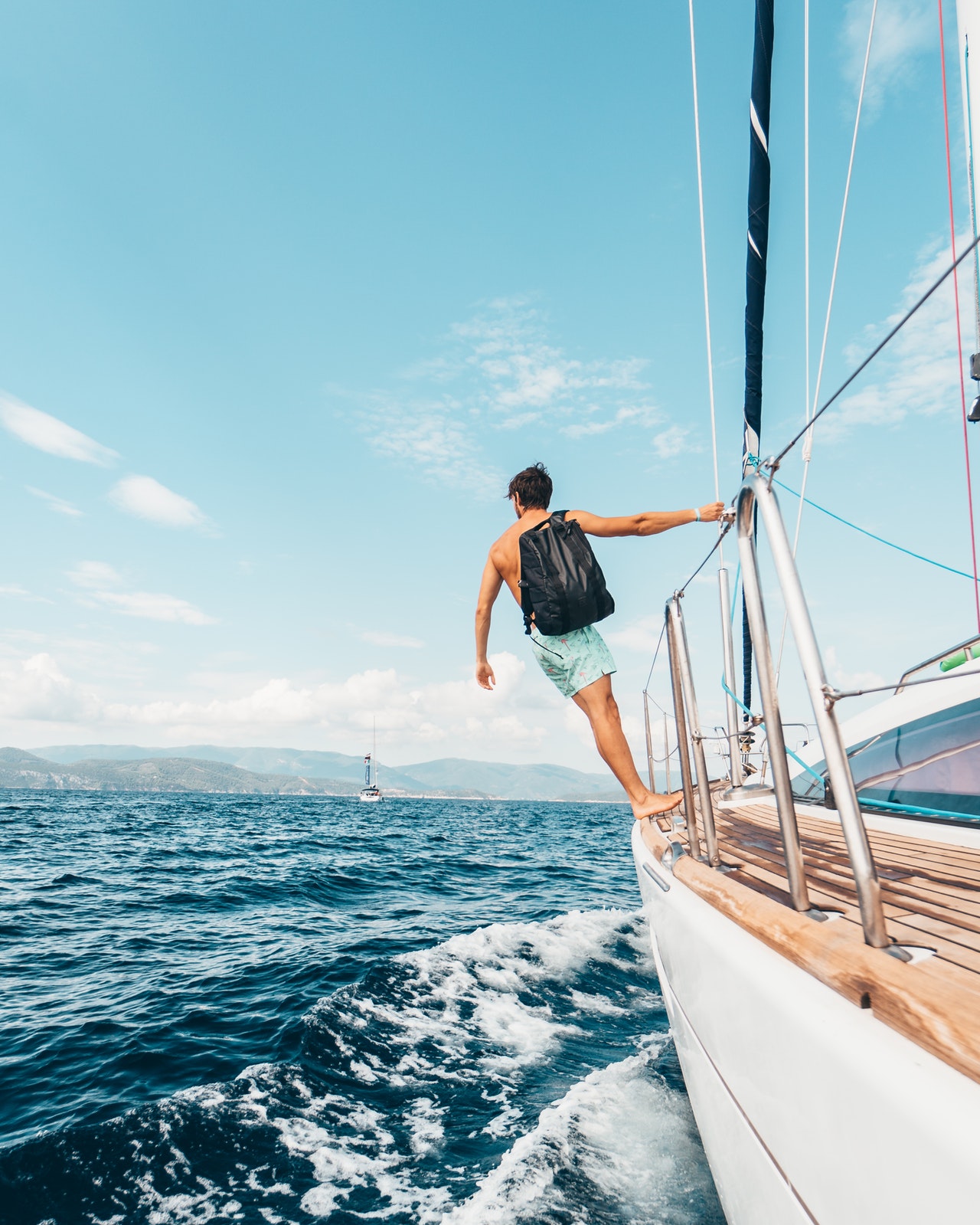 person travelling in a yatch