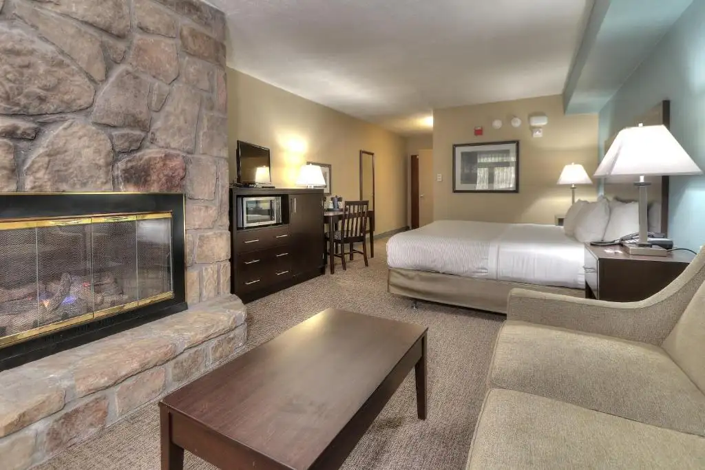 grey stone lodge room