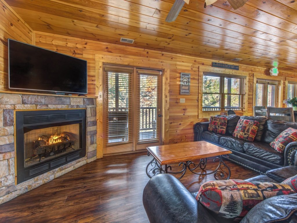 family ties cabin living room