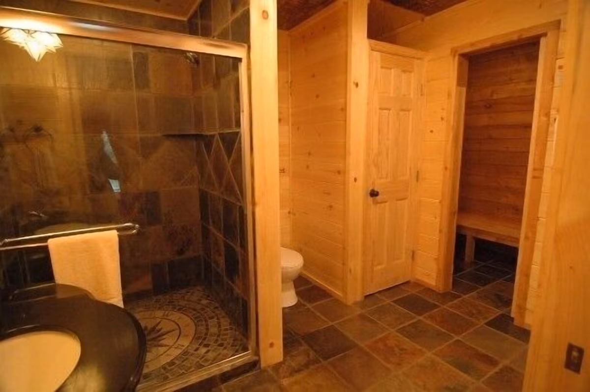 river view cabin rest room