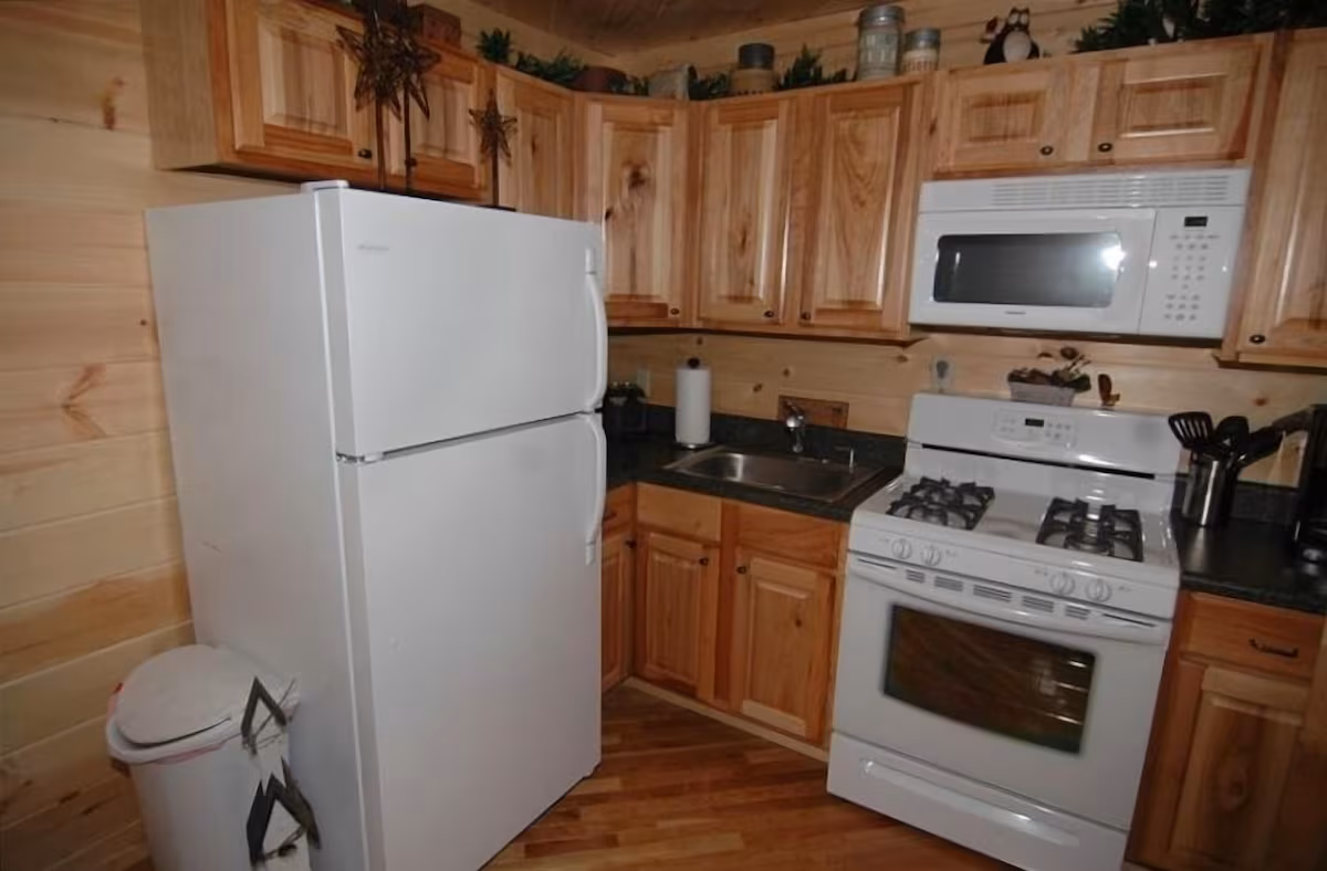 river view cabin kitchen room